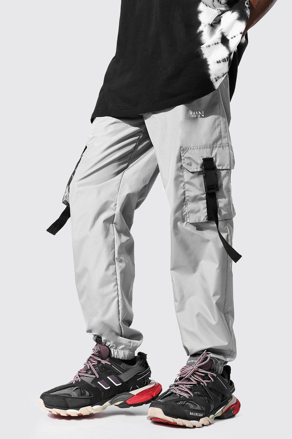 Boohooman best sale buckle joggers
